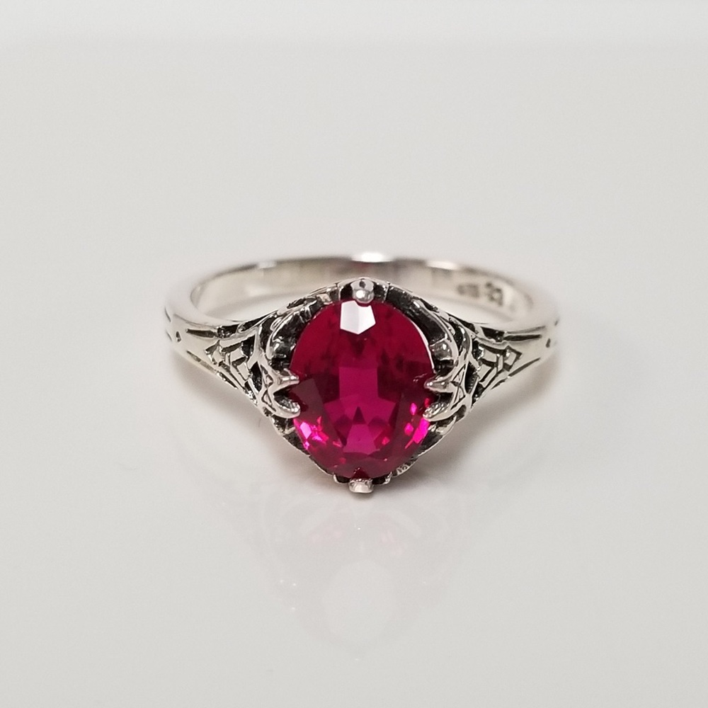 Vintage Ruby Ring-Sterling Silver